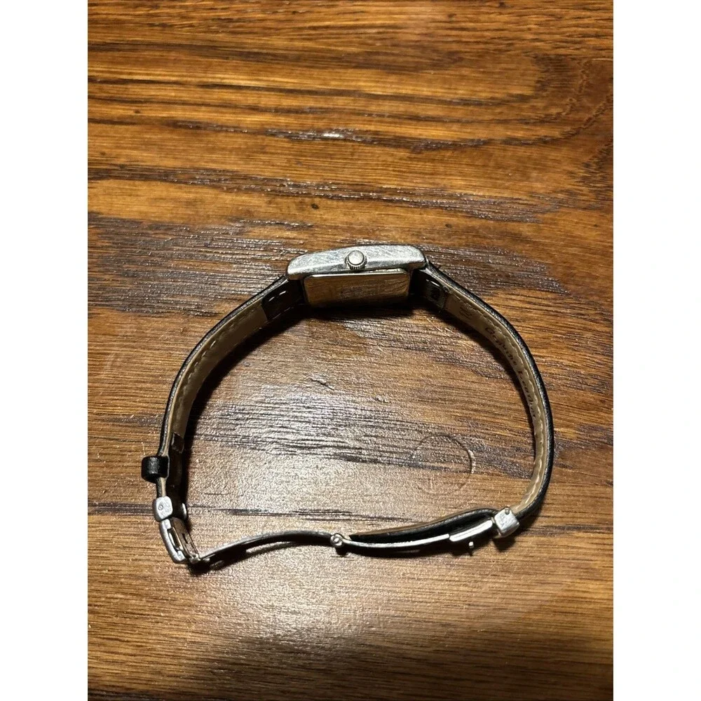 Fossil Steel Watch FS-2571 Womens Date 20mm Case Black Leather Bracelet Quartz